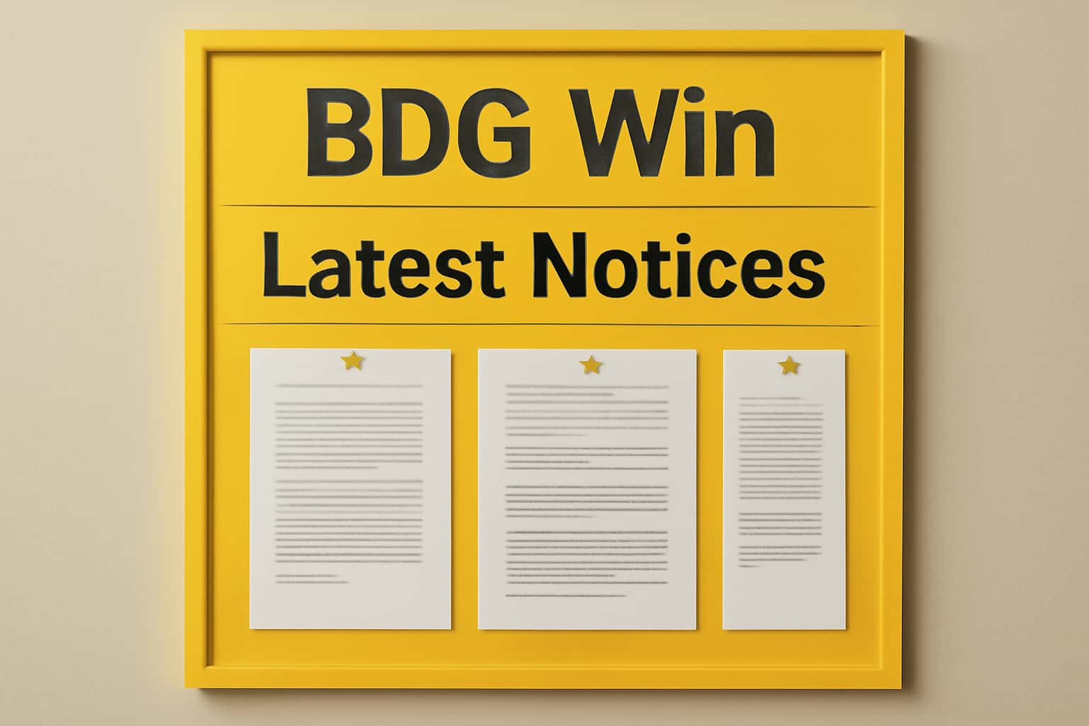 Informative scene highlighting the latest notices regarding the BDG Win app.