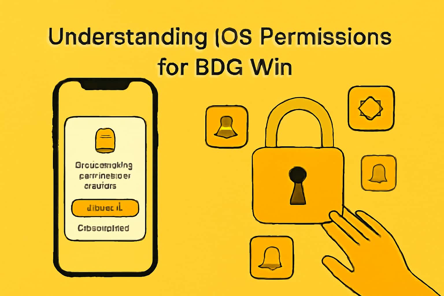 An informational graphic illustrating iOS permissions for BDG Win.