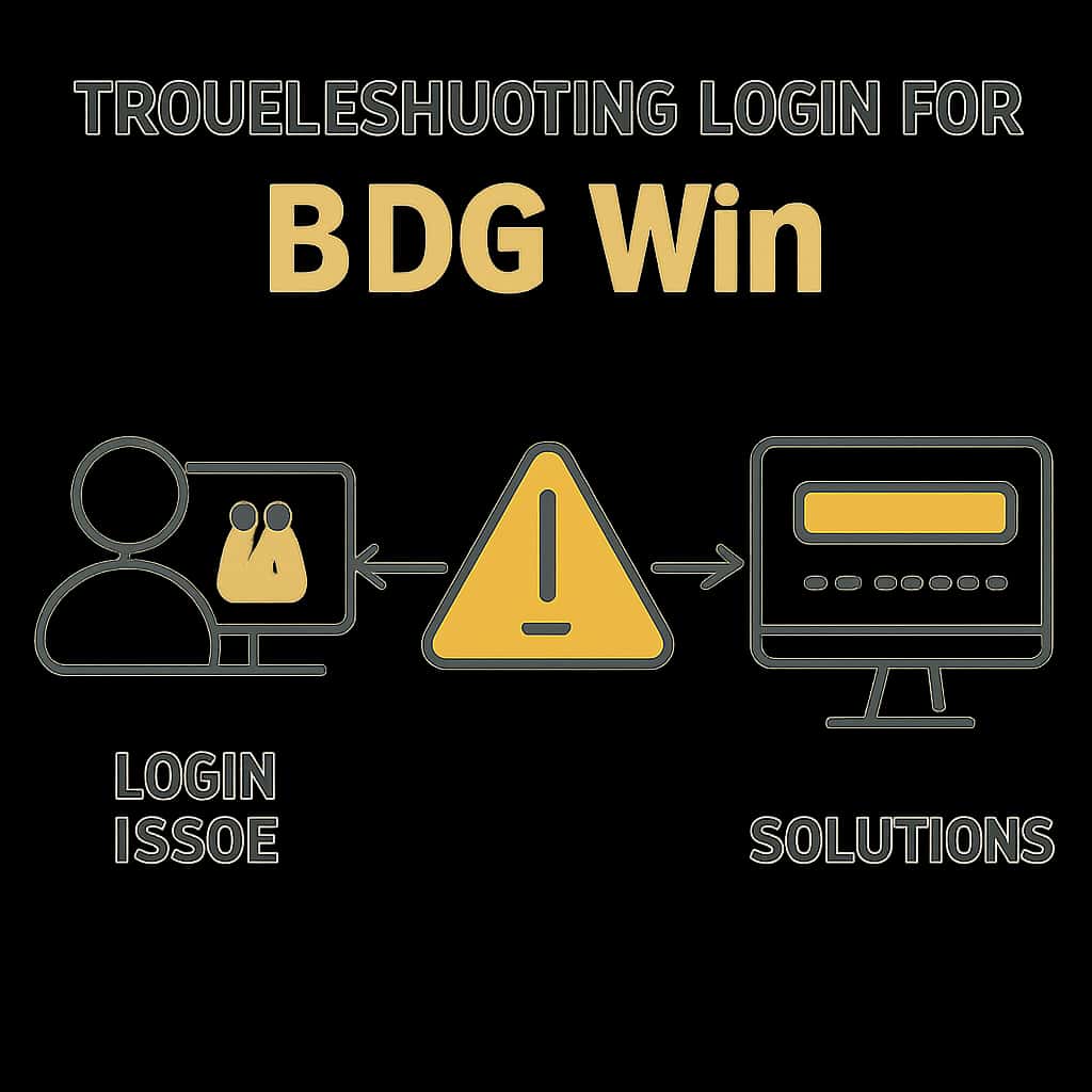 A diagram illustrating common troubleshooting steps for BDG Win login issues.