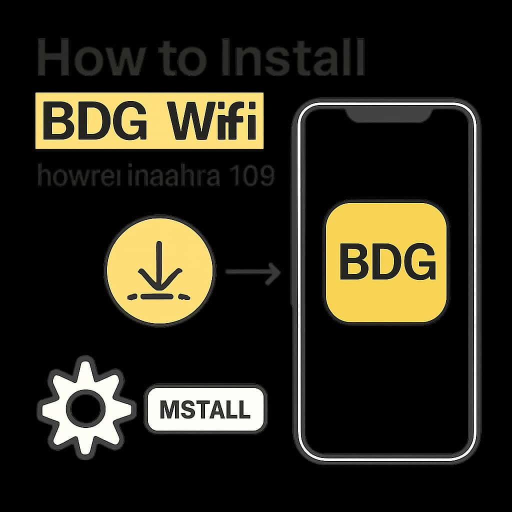 Illustration of the installation process for BDG Win on iOS.