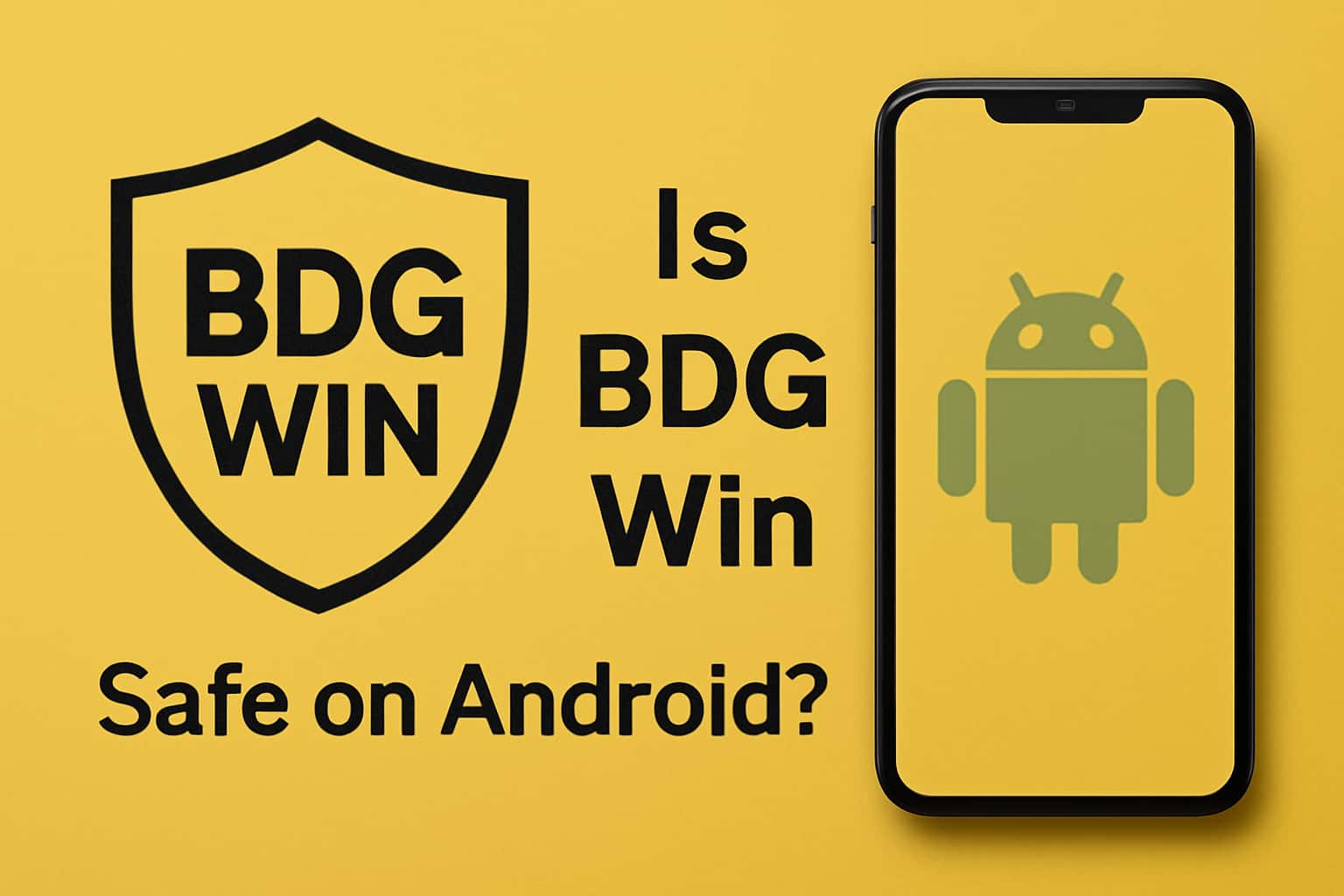 Informational image about the safety of using BDG Win on Android devices.