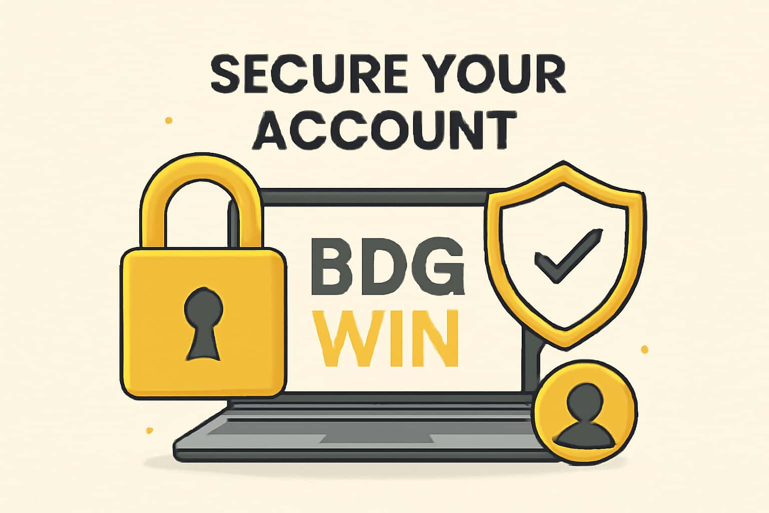 Visual representation of securing your BDG Win account with technology-themed elements.